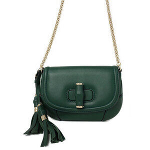 Gucci Chain Shoulder Bag Green Bamboo